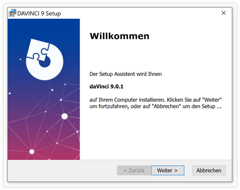 Start der Installation Start der Installation