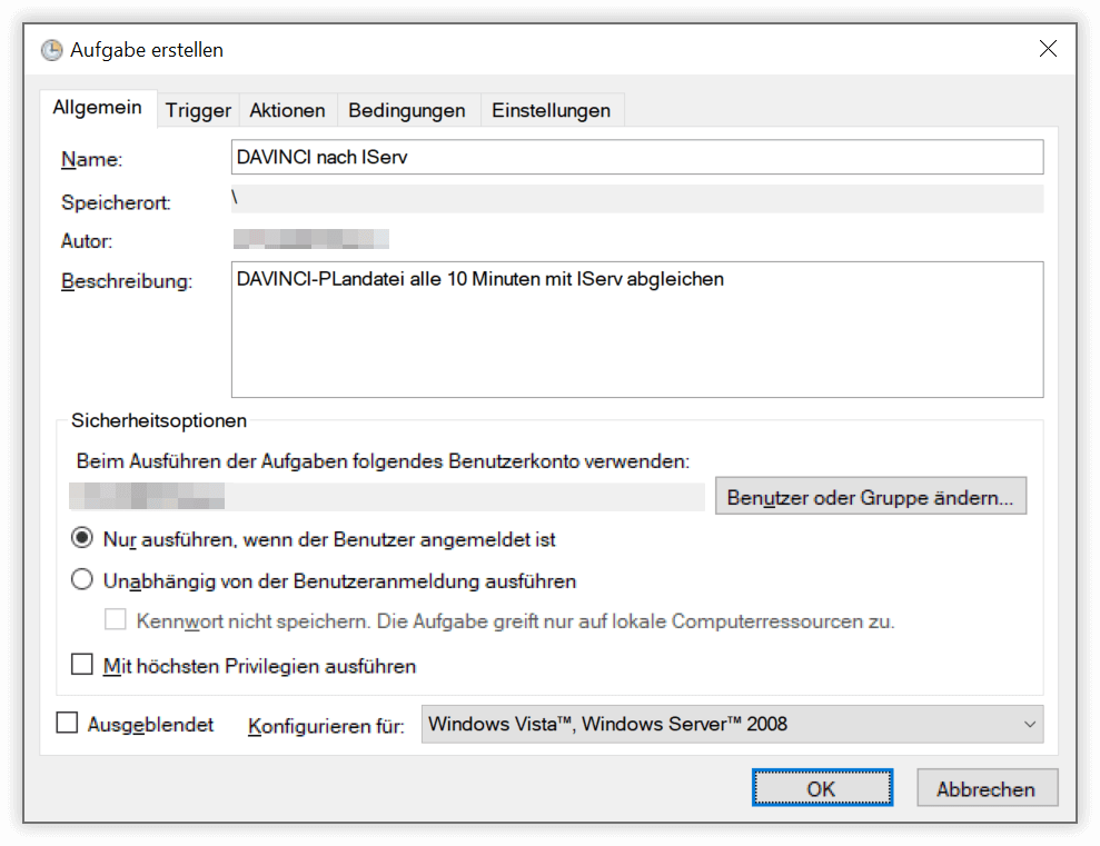 Name und Beschreibung Name und Beschreibung