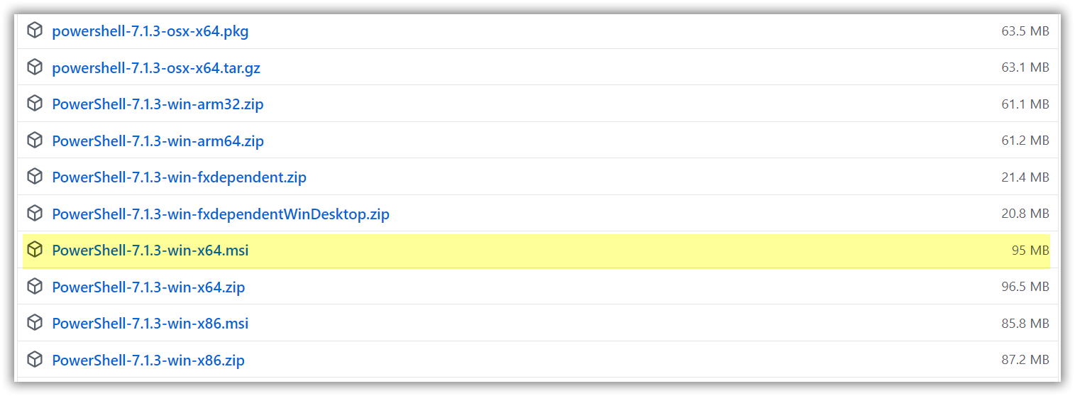 PowerShell-Setup (Windows x64) Benutzer