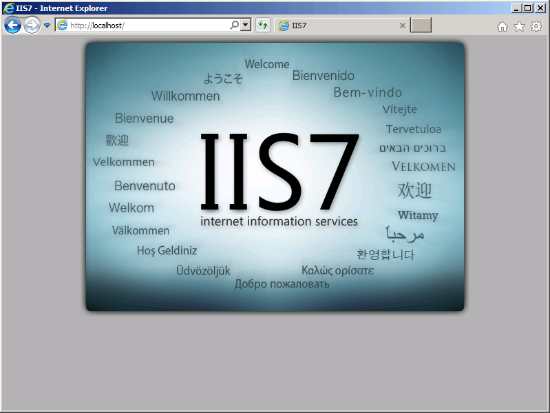 IIS 7.5-Standardwebseite