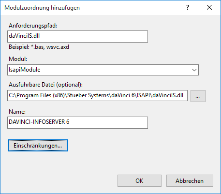 "Modulzuordnung hinzufügen"