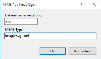 "MIME-Typ für svg registrieren"