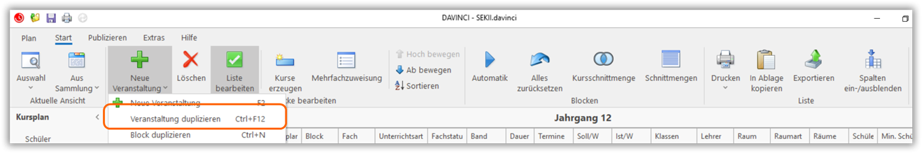 Kurs duplizieren Kurs duplizieren