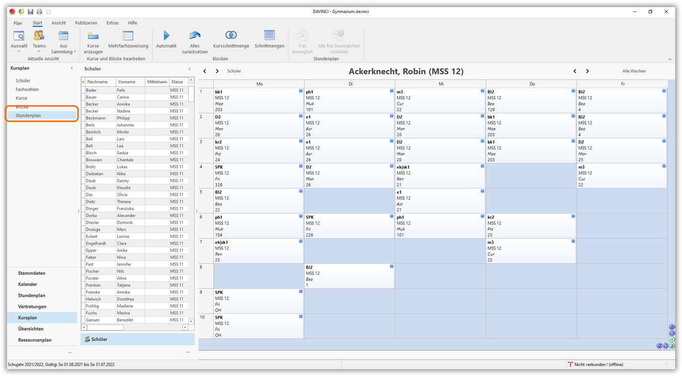 Schülerpläne Schülerpläne