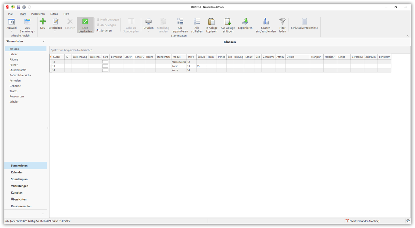 Menü Stammdaten Menü Stammdaten
