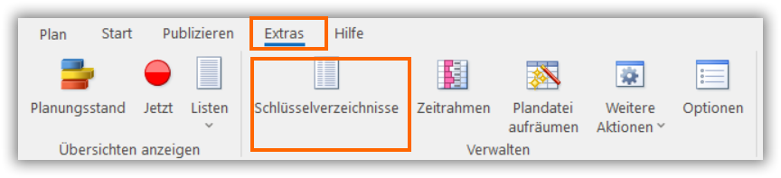 Schlüsselverzeichnisse Schlüsselverzeichnisse