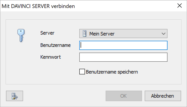 Benutzeranmeldung beim Start des DaVinci-EXPLORERS