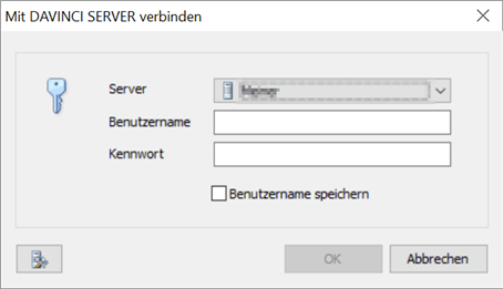 Bei der Erstanmeldung ist noch kein Server eingetragen