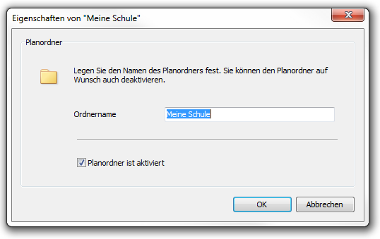 Die Eigenschaften eines Planordners