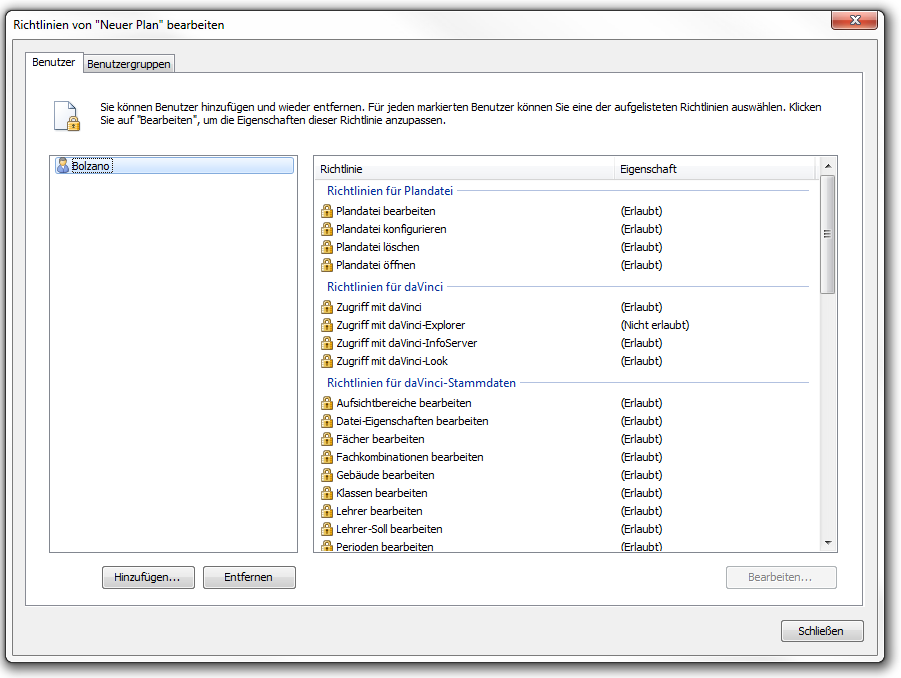 Ein Beispiel für Gruppenrichtlinien