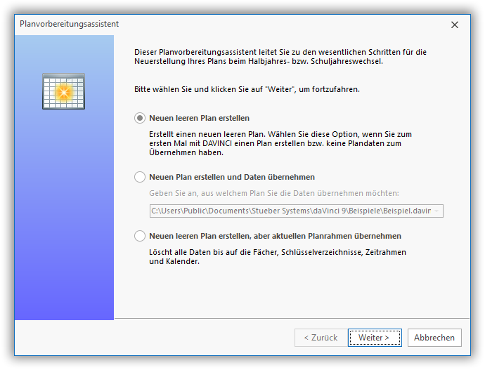 Planvorbereitungsassistent Planvorbereitungsassistent