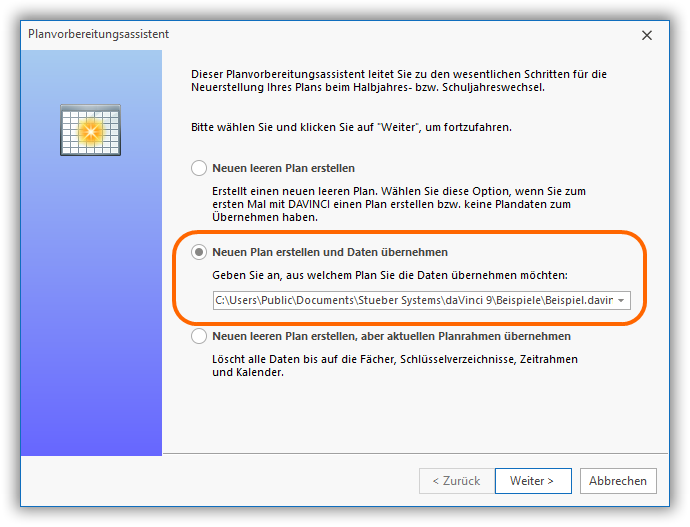 Planvorbereitungsassistent Planvorbereitungsassistent