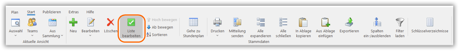 Liste bearbeiten Liste bearbeiten