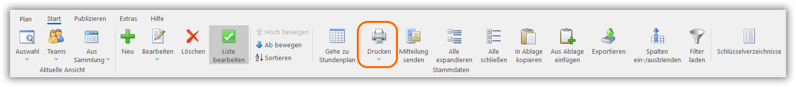 Listen drucken Listen drucken