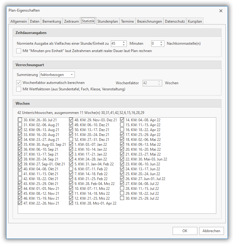 Planeigenschaften Planeigenschaften