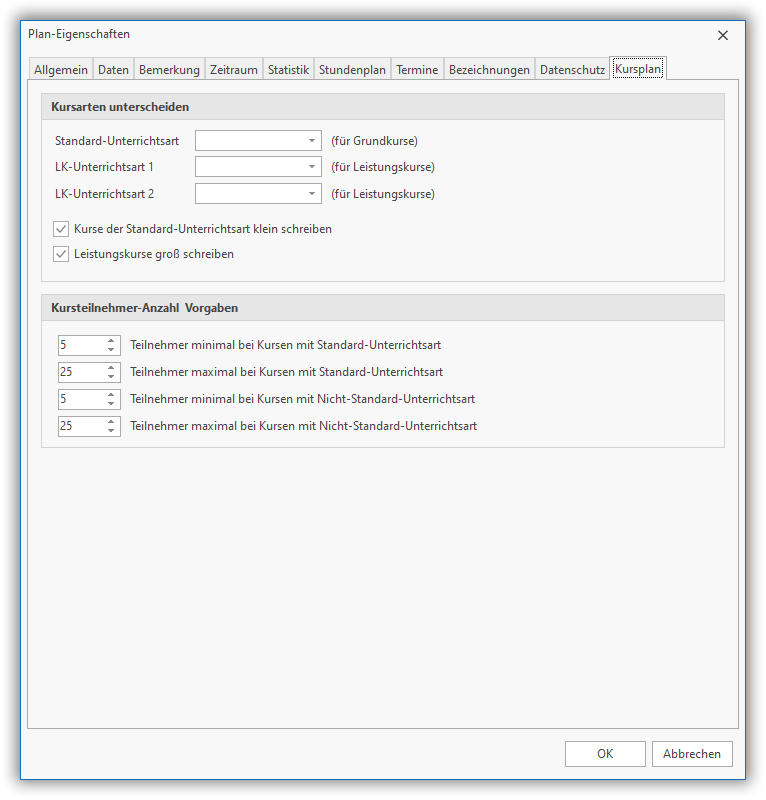 Planeigenschaften Planeigenschaften
