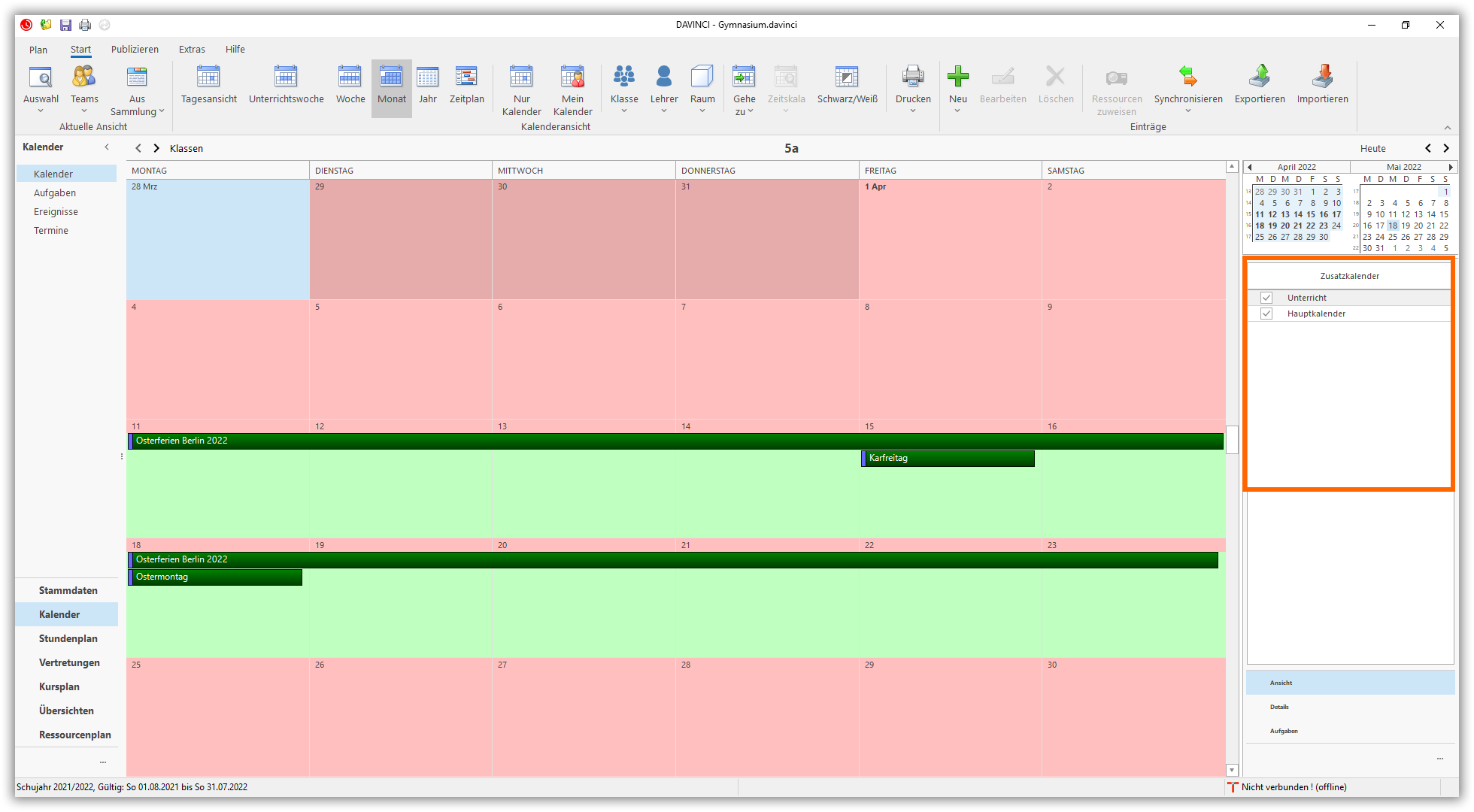 zwei Kalender zwei Kalender