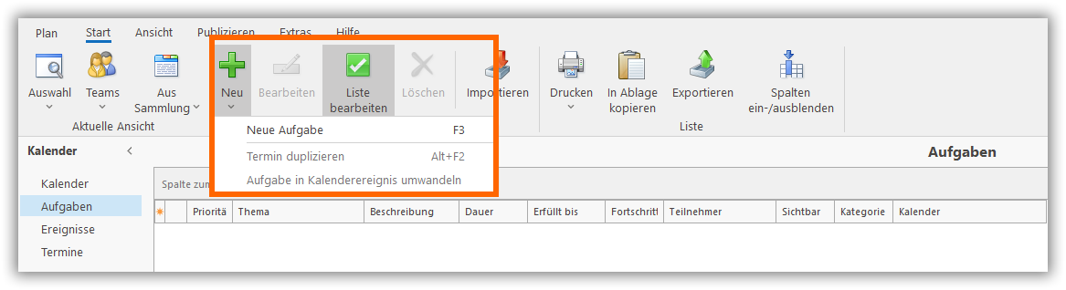 Neue Aufgabe Neue Aufgabe