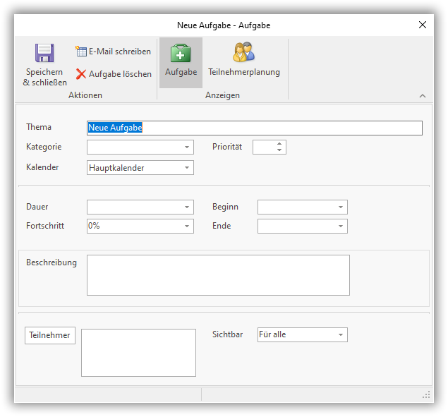 Neue Aufgabe Neue Aufgabe