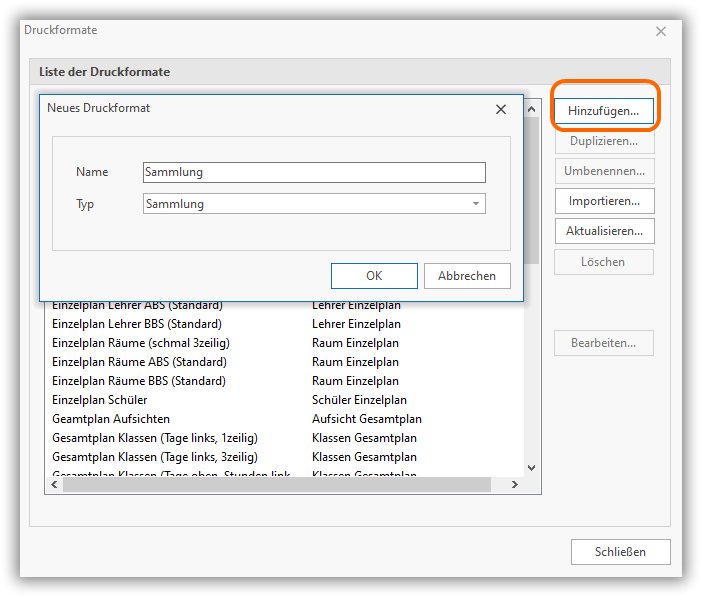 Sammeldruckformate Sammeldruckformate