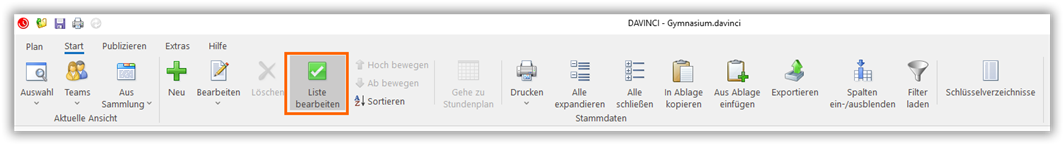 Liste bearbeiten Liste bearbeiten