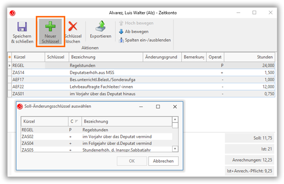 Soll-Berechnung bearbeiten Soll-Berechnung bearbeiten