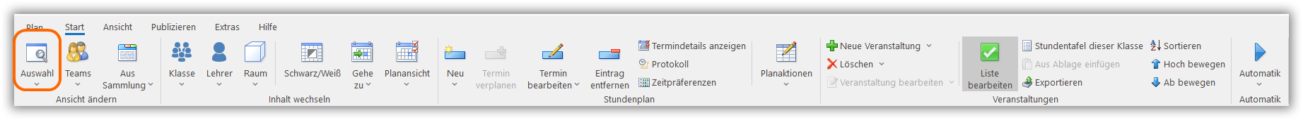 Auswahlfenster Auswahlfenster