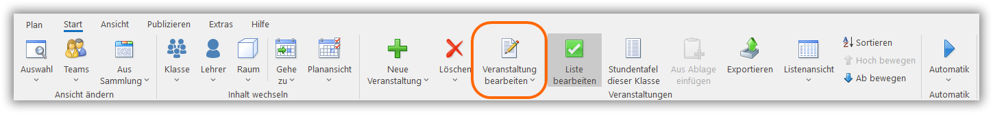 Veranstaltung bearbeiten Veranstaltung bearbeiten