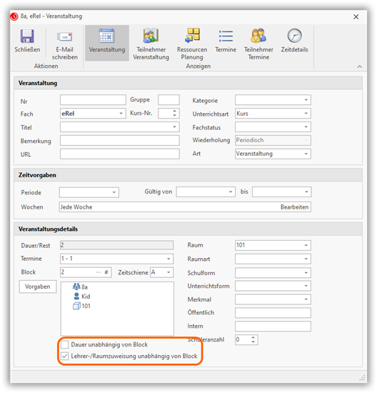 unabhängig vom Block unabhängig vom Block