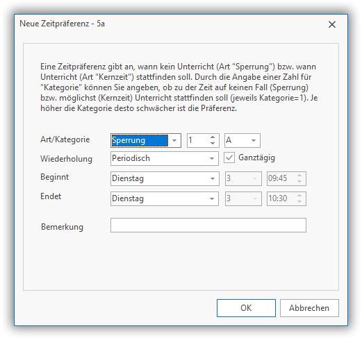Zeitpräferenzen Zeitpräferenzen