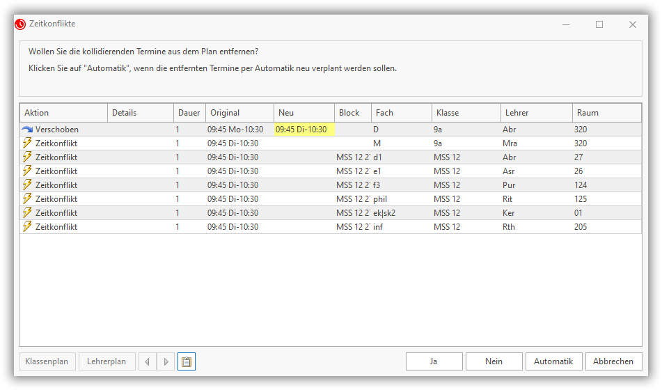 Terminkonflikte Terminkonflikte
