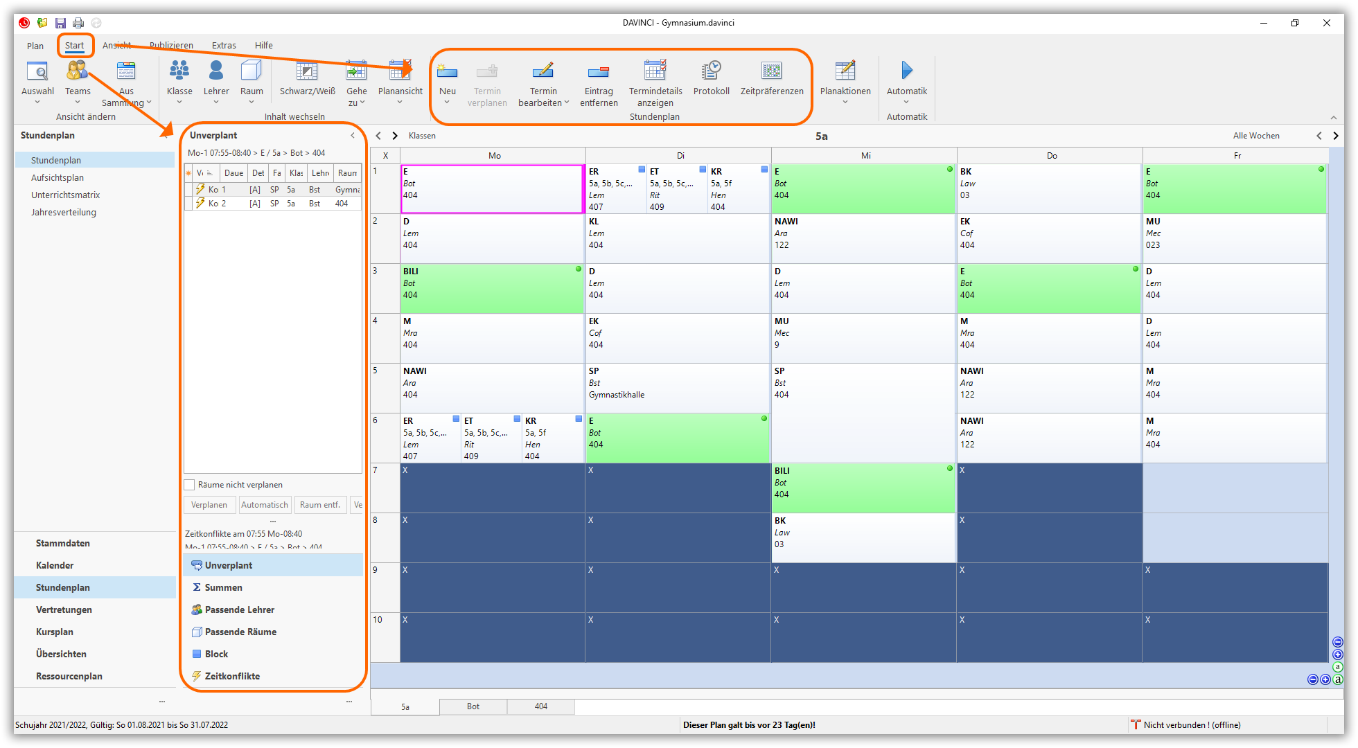 Planungsfenster Planungsfenster