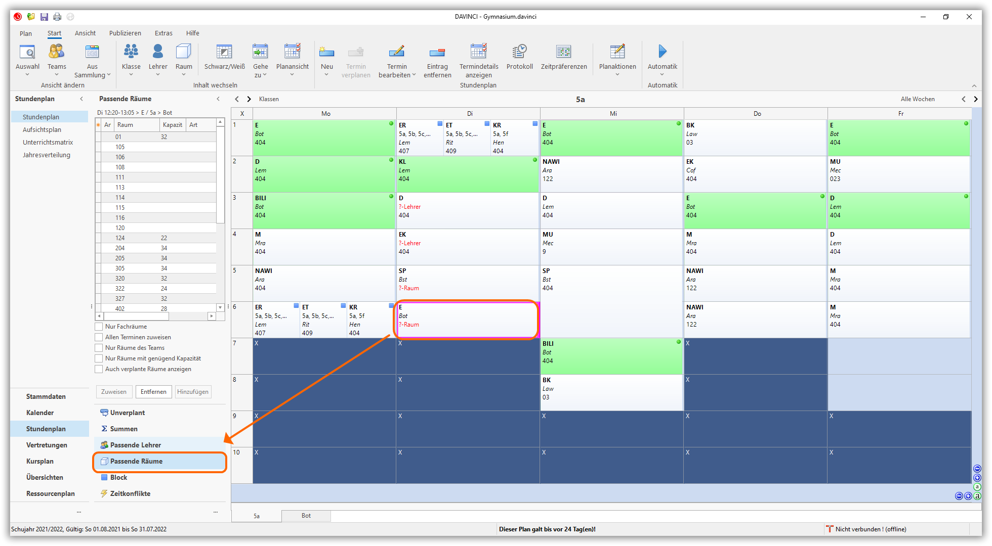 Räume zuweisen Räume zuweisen