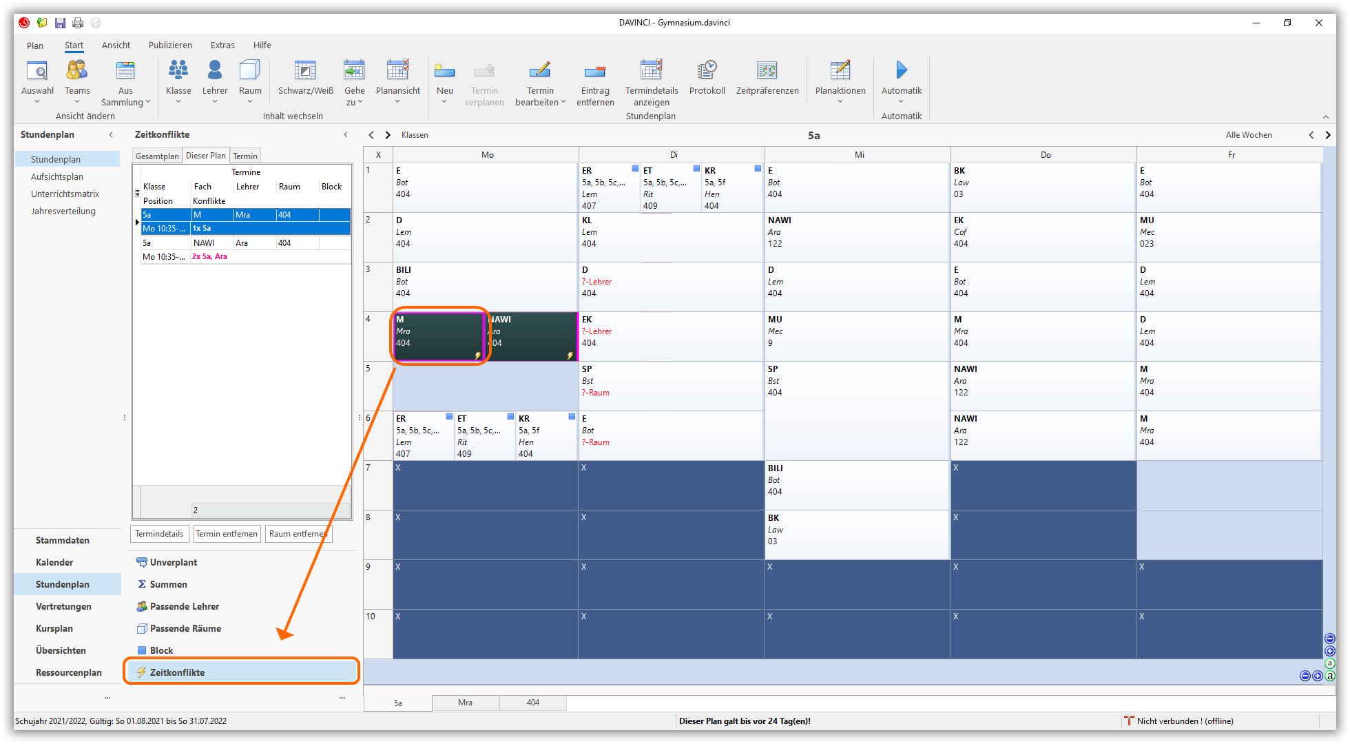 Zeitkonflikten Zeitkonflikte