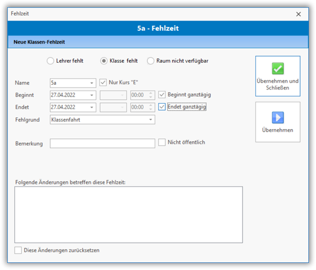 Klassenfehlzeit Klassenfehlzeit