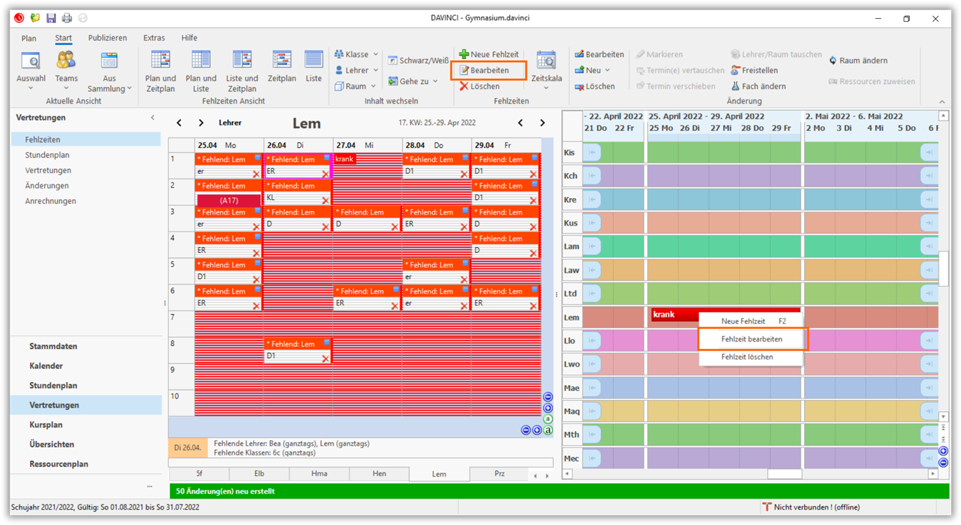 Fehlzeit Bearbeiten Fehlzeit Bearbeiten