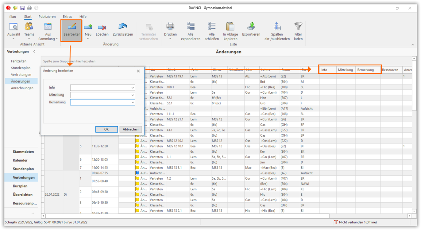 Bemerkungen, Mitteilungen, Info einfügen Bemerkungen, Mitteilungen, Info einfügen