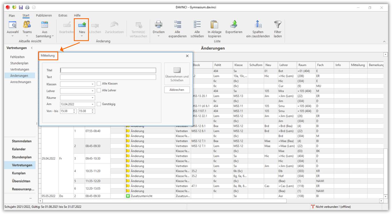 Mitteilung einfügen Mitteilung einfügen