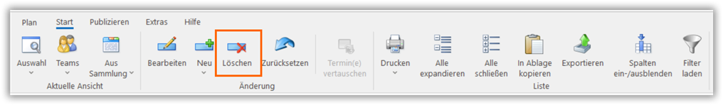 Änderungen löschen Änderungen löschen