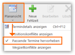 Passende Termine hervorheben Passende Termine hervorheben