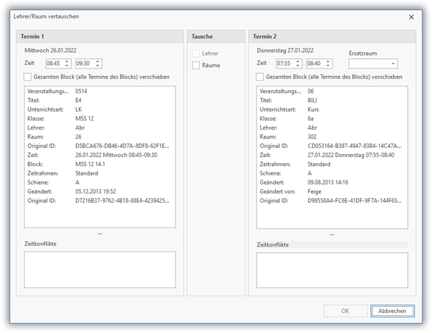 Lehrer/Raumtausch Lehrer/Raumtausch