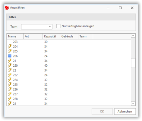 Unterrichtsraum ändern Unterrichtsraum ändern