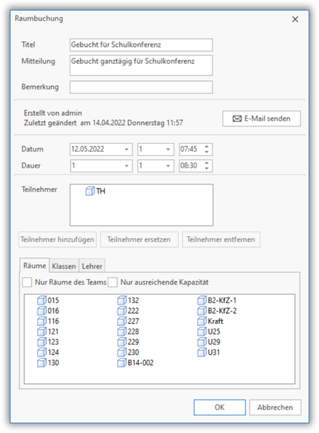 Raumbuchung Raumbuchung