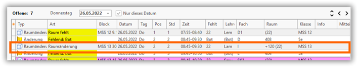 Raumänderung Raumänderung