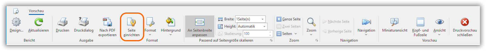 Seite einrichten Seite einrichten